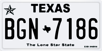 TX license plate BGN7186
