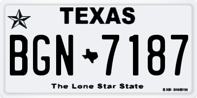 TX license plate BGN7187