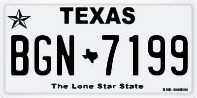 TX license plate BGN7199