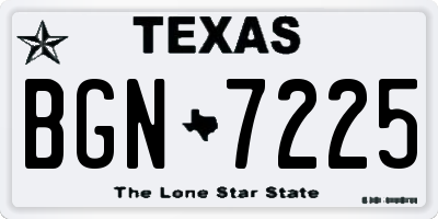 TX license plate BGN7225