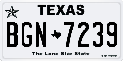 TX license plate BGN7239