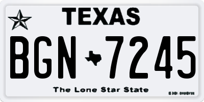 TX license plate BGN7245