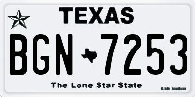TX license plate BGN7253