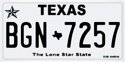 TX license plate BGN7257