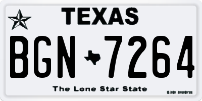 TX license plate BGN7264