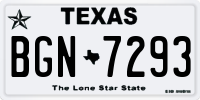 TX license plate BGN7293