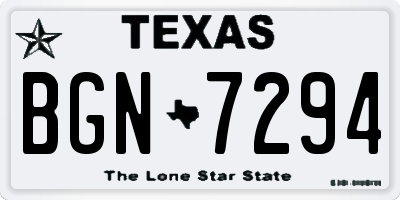 TX license plate BGN7294