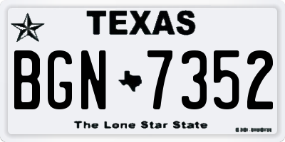 TX license plate BGN7352