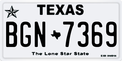 TX license plate BGN7369