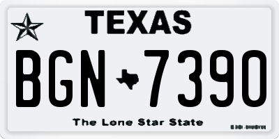 TX license plate BGN7390
