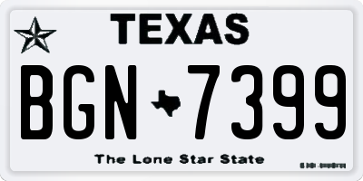 TX license plate BGN7399