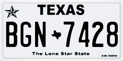TX license plate BGN7428