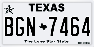 TX license plate BGN7464