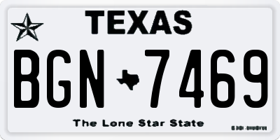 TX license plate BGN7469
