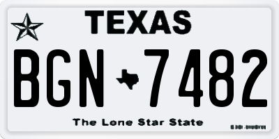 TX license plate BGN7482