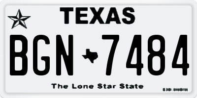 TX license plate BGN7484