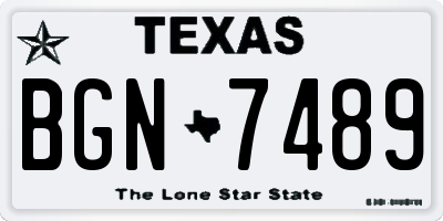 TX license plate BGN7489