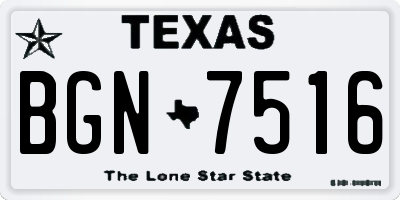 TX license plate BGN7516