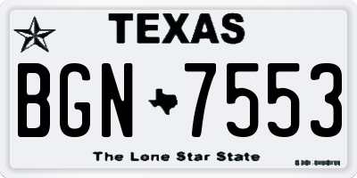 TX license plate BGN7553