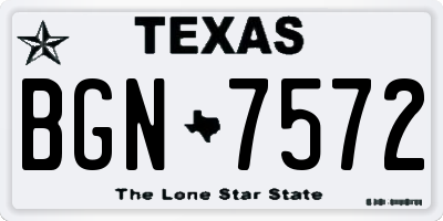 TX license plate BGN7572