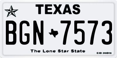 TX license plate BGN7573