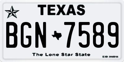 TX license plate BGN7589