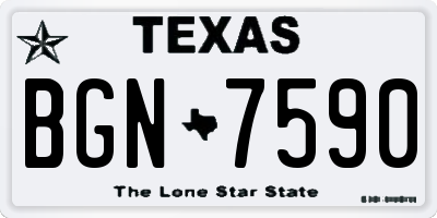 TX license plate BGN7590