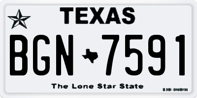 TX license plate BGN7591
