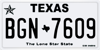 TX license plate BGN7609