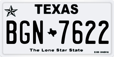 TX license plate BGN7622