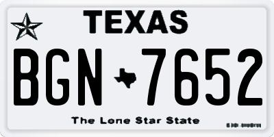 TX license plate BGN7652