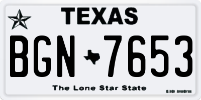 TX license plate BGN7653
