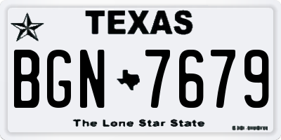 TX license plate BGN7679