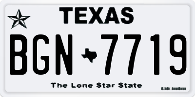TX license plate BGN7719