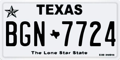 TX license plate BGN7724