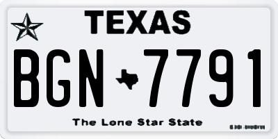 TX license plate BGN7791