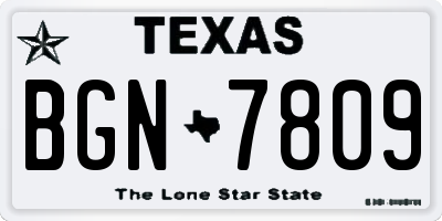 TX license plate BGN7809