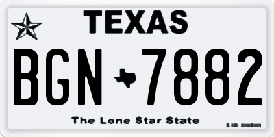 TX license plate BGN7882