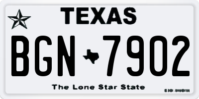 TX license plate BGN7902