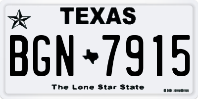 TX license plate BGN7915