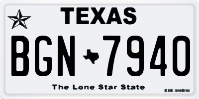 TX license plate BGN7940