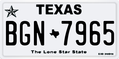 TX license plate BGN7965