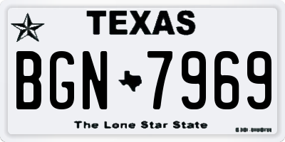 TX license plate BGN7969