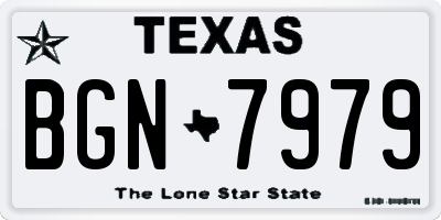 TX license plate BGN7979