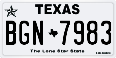 TX license plate BGN7983