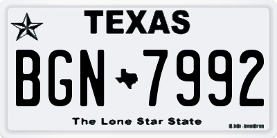 TX license plate BGN7992