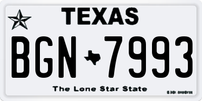 TX license plate BGN7993