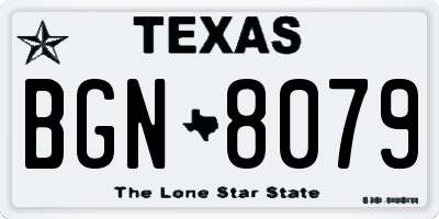 TX license plate BGN8079
