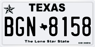 TX license plate BGN8158