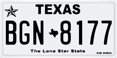 TX license plate BGN8177